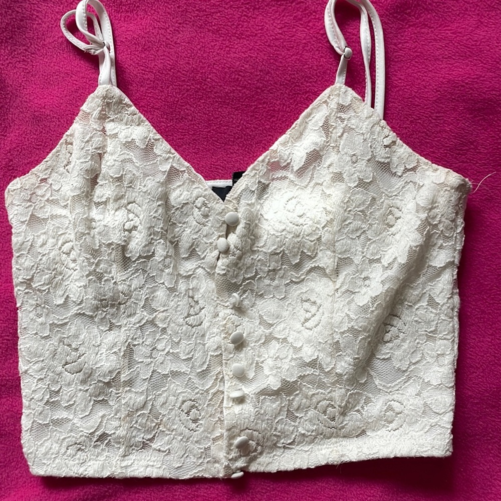 Cami corset white floral